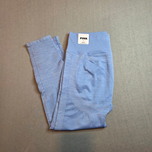 PINK Victoria's Secret Pants - PINK Victoria's Secret Seamless Denim High-Waist Leggings Blue Large Short NWT